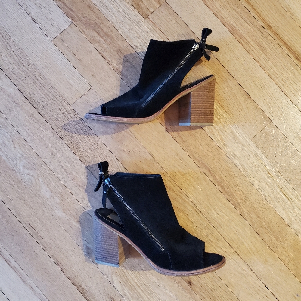 Dolce vita black suede block heels
